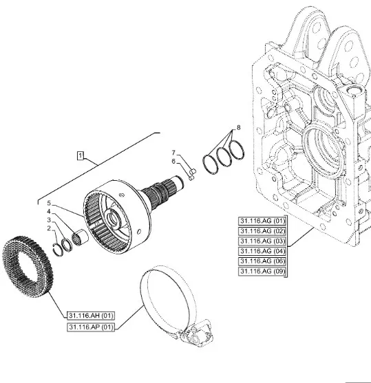 87374219 - Главный вал коробки отбора мощност